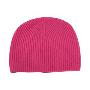 Jumper 1234 Cashmere Ribed Knit Beanie Hat Womens OS One Size in Pink